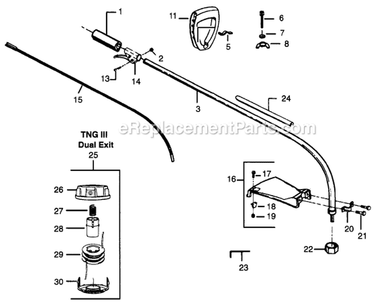 Page B Diagram and Parts List for XT30D  Weed Eater Trimmer